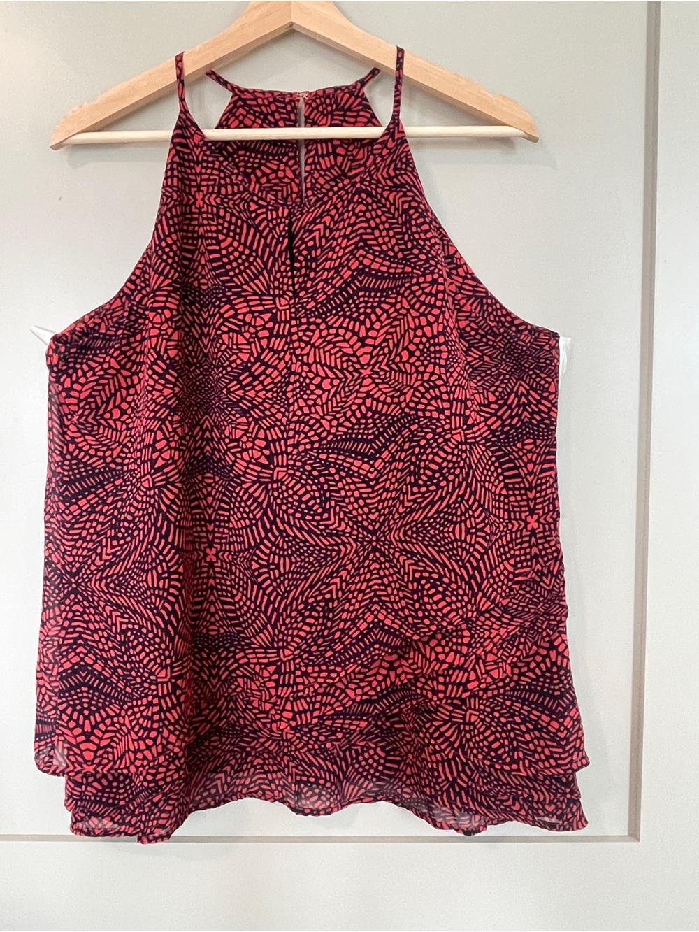 Banana Republic Factory Red Patterned Halter Cami
